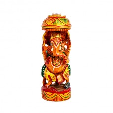 El Oyması Renkli Ganesha Biblosu – Lord Ganesha Dekoratif Heykel